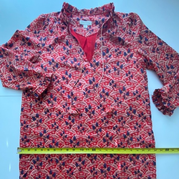 See U Soon Midi Floral Long Sleeve Dress Ruffle Collar Sleeves Size M - Picture 11 of 14